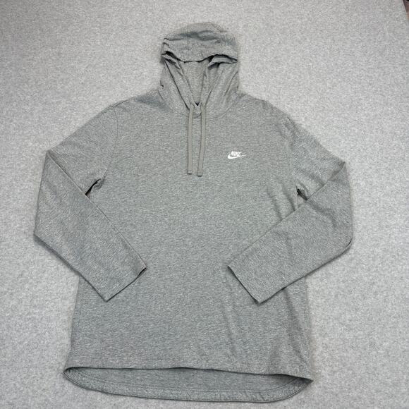 Nike Sportswear Club Pullover Jersey Hooded Sweatshirt Mens XL Gray Lightweight - Picture 1 of 9
